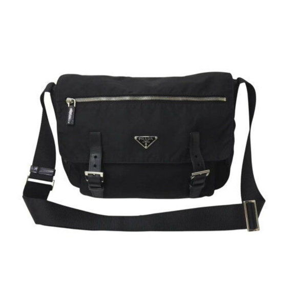 Prada VERA Triangle Shoulder Bag Messenger Black - Picture 1 of 9